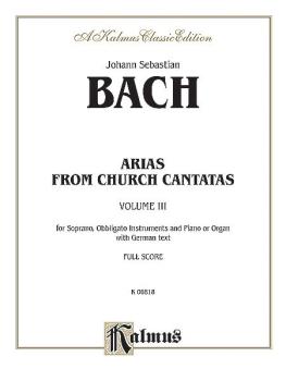 Arias from Church Cantatas, Volume III (5 Sacred) (For Soprano, Obblig (AL-00-K06818)