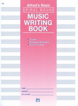 12 Stave Music Writing Book (9" x 12") (AL-00-175)
