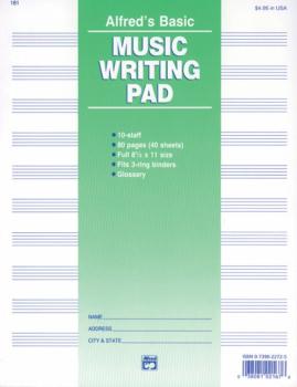 10 Stave Music Writing Pad (8 1/2" x 11") (AL-00-181)