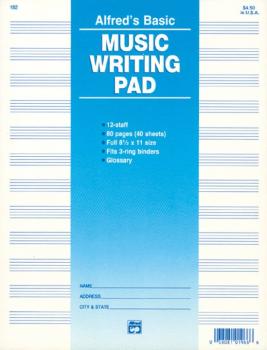 12 Stave Music Writing Pad (8 1/2" x 11") (AL-00-182)