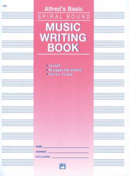 12 Stave Music Writing Book (9" x 12") (AL-00-175)